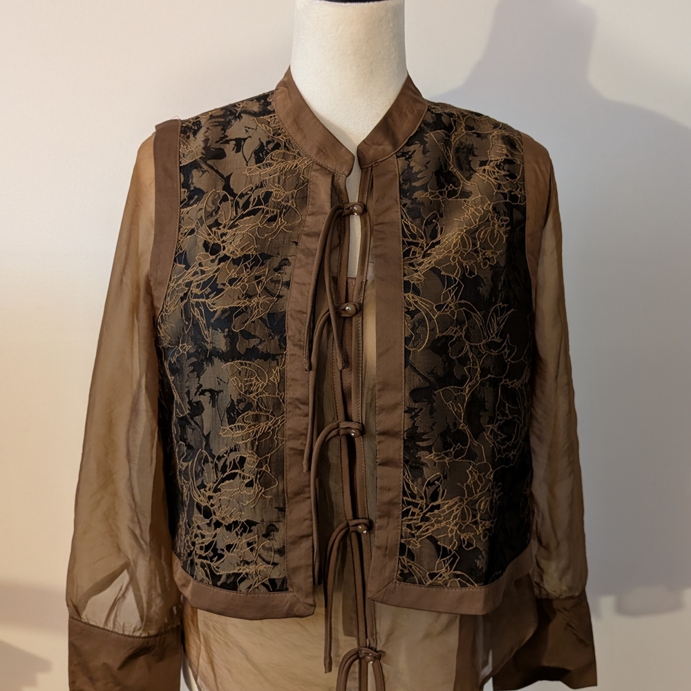 Funky Sheer Floral Button Down Shirt